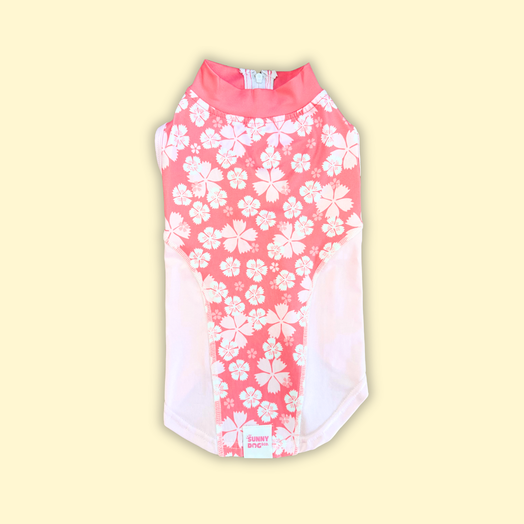 Dog Rashie Shirt - Pink Floral