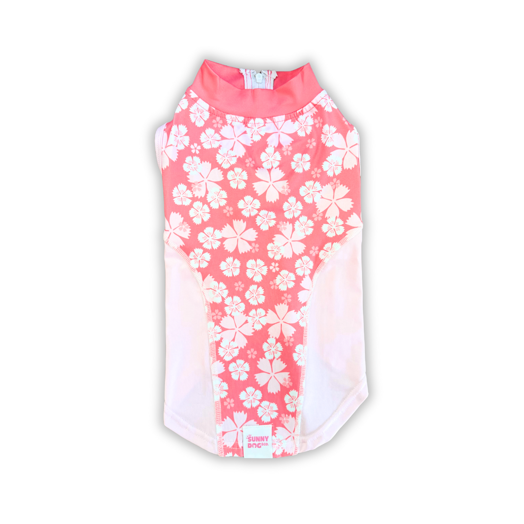 Dog Rashie Shirt - Pink Floral