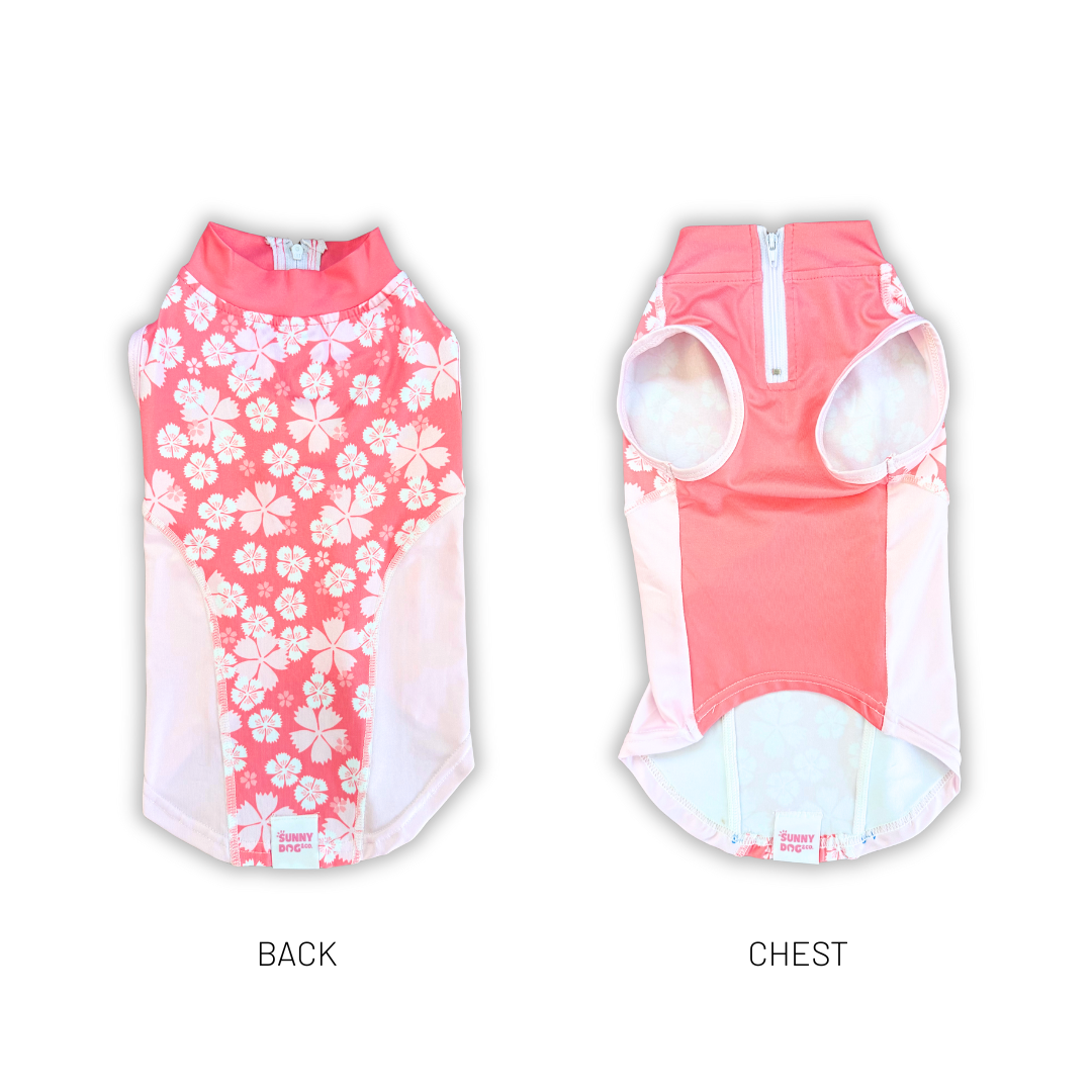 Dog Rashie Shirt - Pink Floral